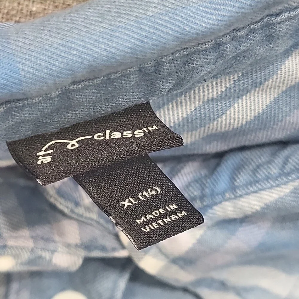 Art Class Boys' Blue Long Sleeves Button Front Shirt Top Size X-Large 14